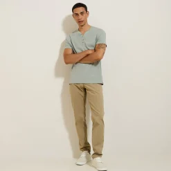 Best Slim T-shirt met Tunesische kraag T-shirt