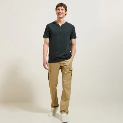 Flash Sale Slim T-shirt met Tunesische kraag T-shirt