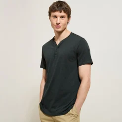 Flash Sale Slim T-shirt met Tunesische kraag T-shirt