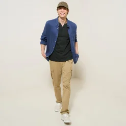 Flash Sale Slim T-shirt met Tunesische kraag T-shirt