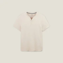 Outlet Slim T-shirt met Tunesische kraag T-shirt