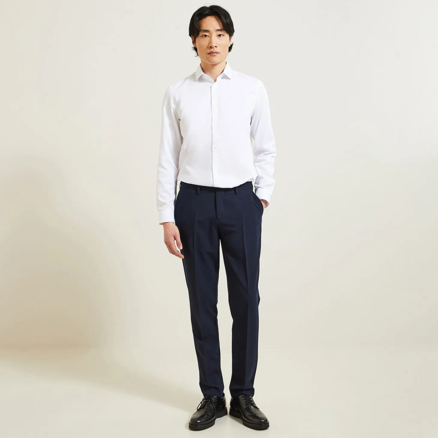 Best Sale Strijkvrij regular effen hemd in katoen Makkelijk Te Strijken Hemd|Formele Overhemden