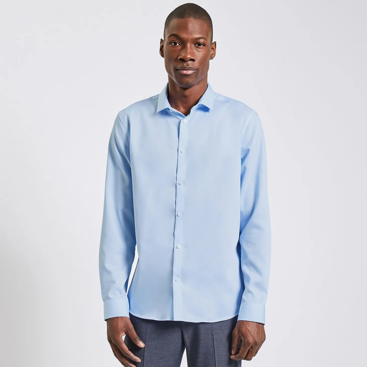 Cheap Strijkvrij regular effen hemd in katoen Makkelijk Te Strijken Hemd|Formele Overhemden