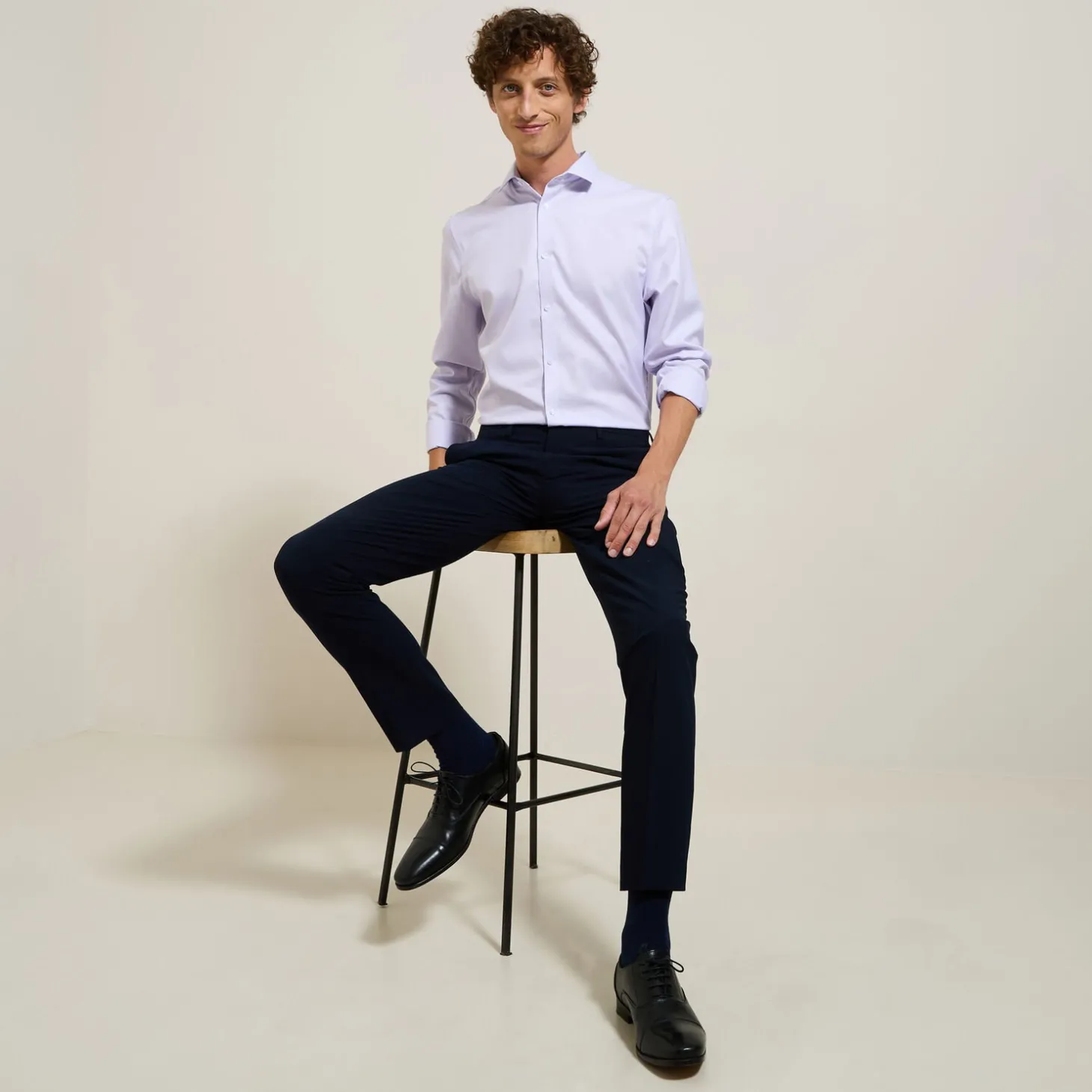 Store Strijkvrij slim effen hemd in katoen Makkelijk Te Strijken Hemd|Formele Overhemden