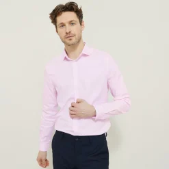 Store Strijkvrij slim effen hemd in katoen Makkelijk Te Strijken Hemd|Formele Overhemden