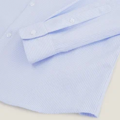 Best Strijkvrij slim gestreept hemd in katoen Makkelijk Te Strijken Hemd|Formele Overhemden