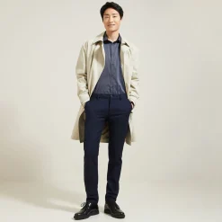 Best Sale Strijkvrij slim microjacquard hemd in katoen Makkelijk Te Strijken Hemd|Formele Overhemden