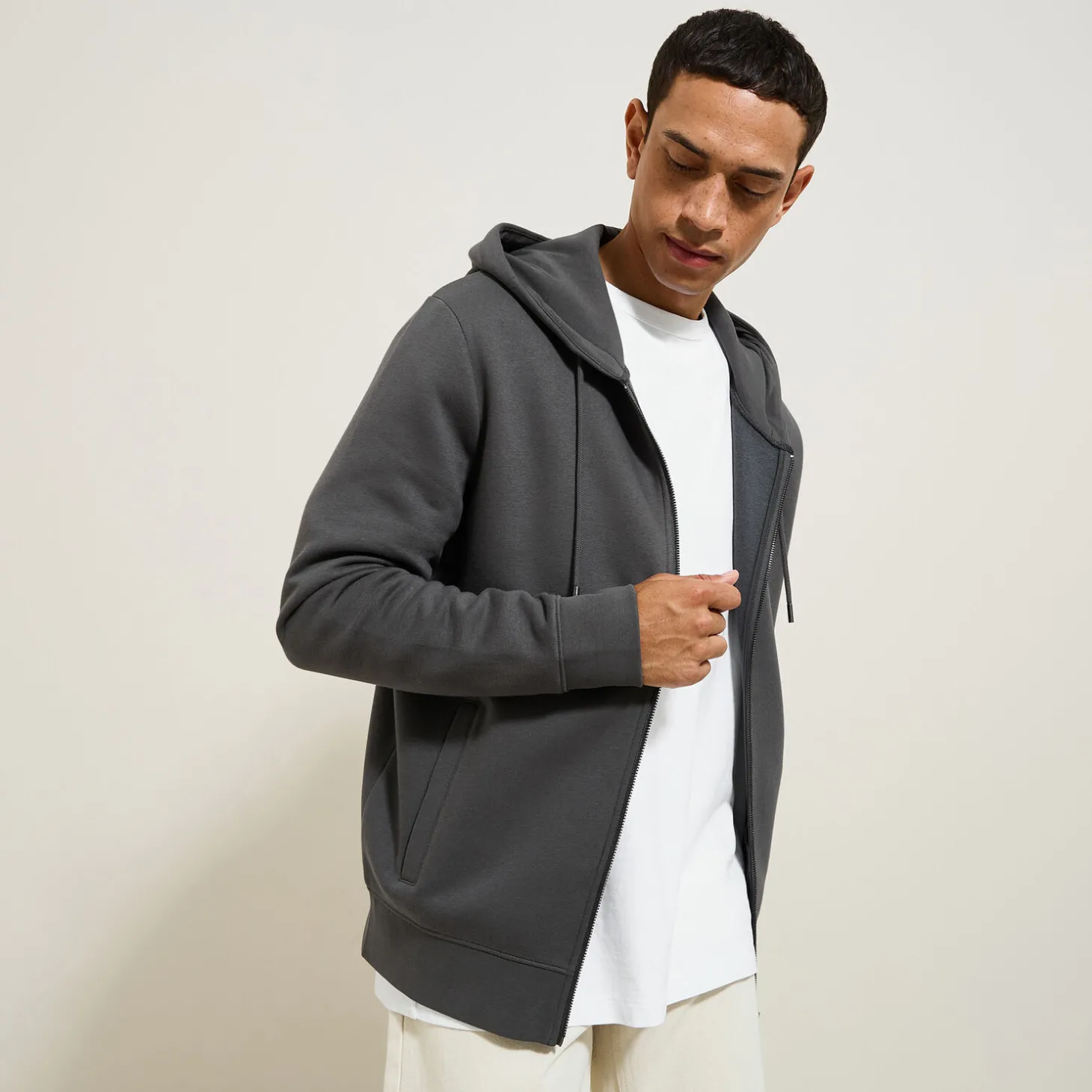 Clearance Sweater met kap en rits Sweater