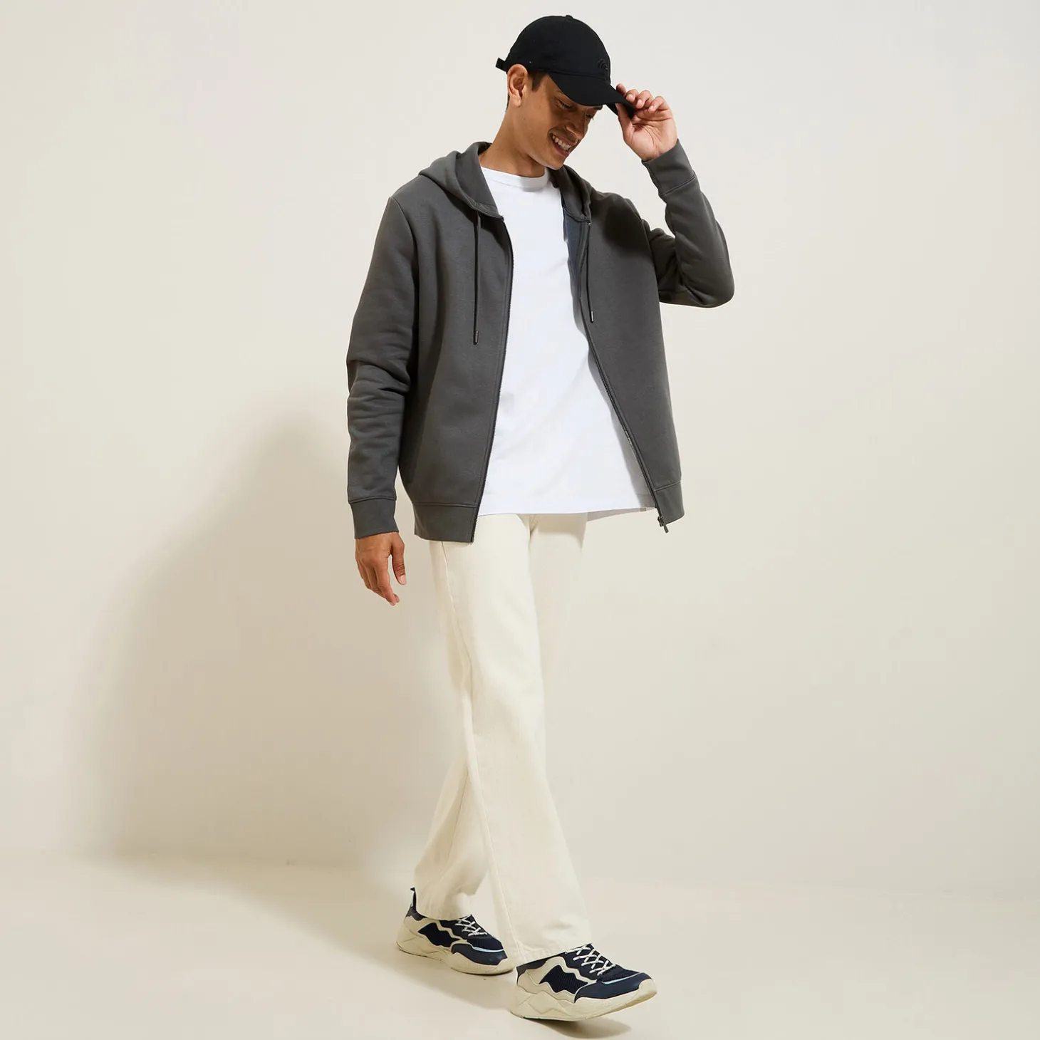 Clearance Sweater met kap en rits Sweater