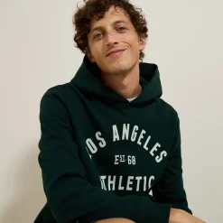 Outlet Sweater met kap, flockprint vooraan Sweater