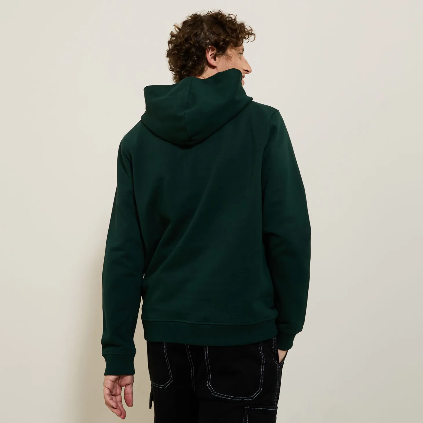 Outlet Sweater met kap, flockprint vooraan Sweater