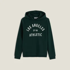 Outlet Sweater met kap, flockprint vooraan Sweater