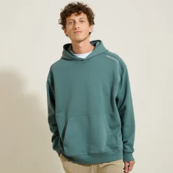 Shop Sweater met kap, oversize snit en print op de kap Sweater