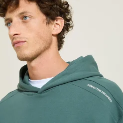 Shop Sweater met kap, oversize snit en print op de kap Sweater