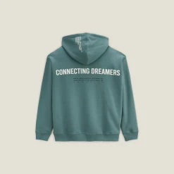 Shop Sweater met kap, oversize snit en print op de kap Sweater