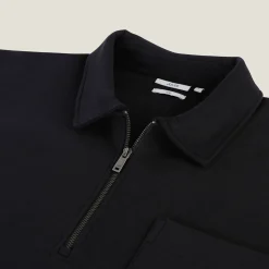 Discount Sweater met polokraag, rits en rechte onderkant Sweater