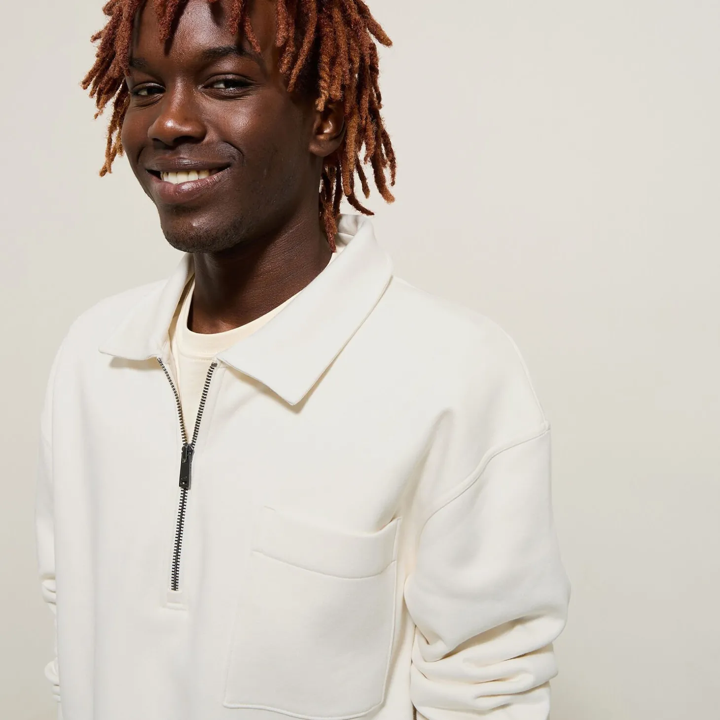 Sale Sweater met polokraag, rits en rechte onderkant Sweater