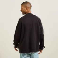 Shop Sweater met rits en mouwstrepen Sweater