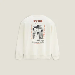 Fashion Sweater met ronde hals en print op voor-en achterk Sweater