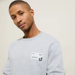 Shop Sweater met ronde hals en print vooraan Sweater