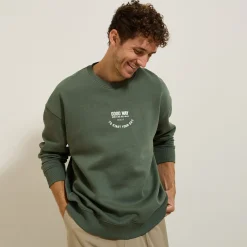 Fashion Sweater met ronde hals en print op voor-en achterk Sweater