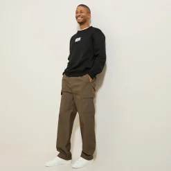 Shop Sweater met ronde hals en print vooraan Sweater