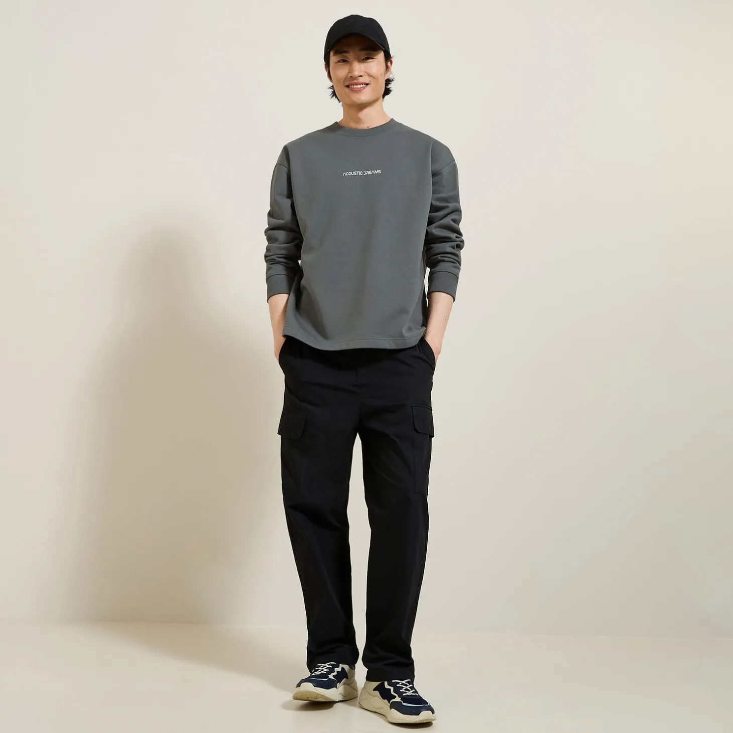 Flash Sale Sweater met ronde hals en print op voor-en achterk Sweater