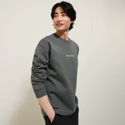 Flash Sale Sweater met ronde hals en print op voor-en achterk Sweater