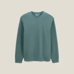 Outlet Sweater met ronde hals in wafelstof Sweater