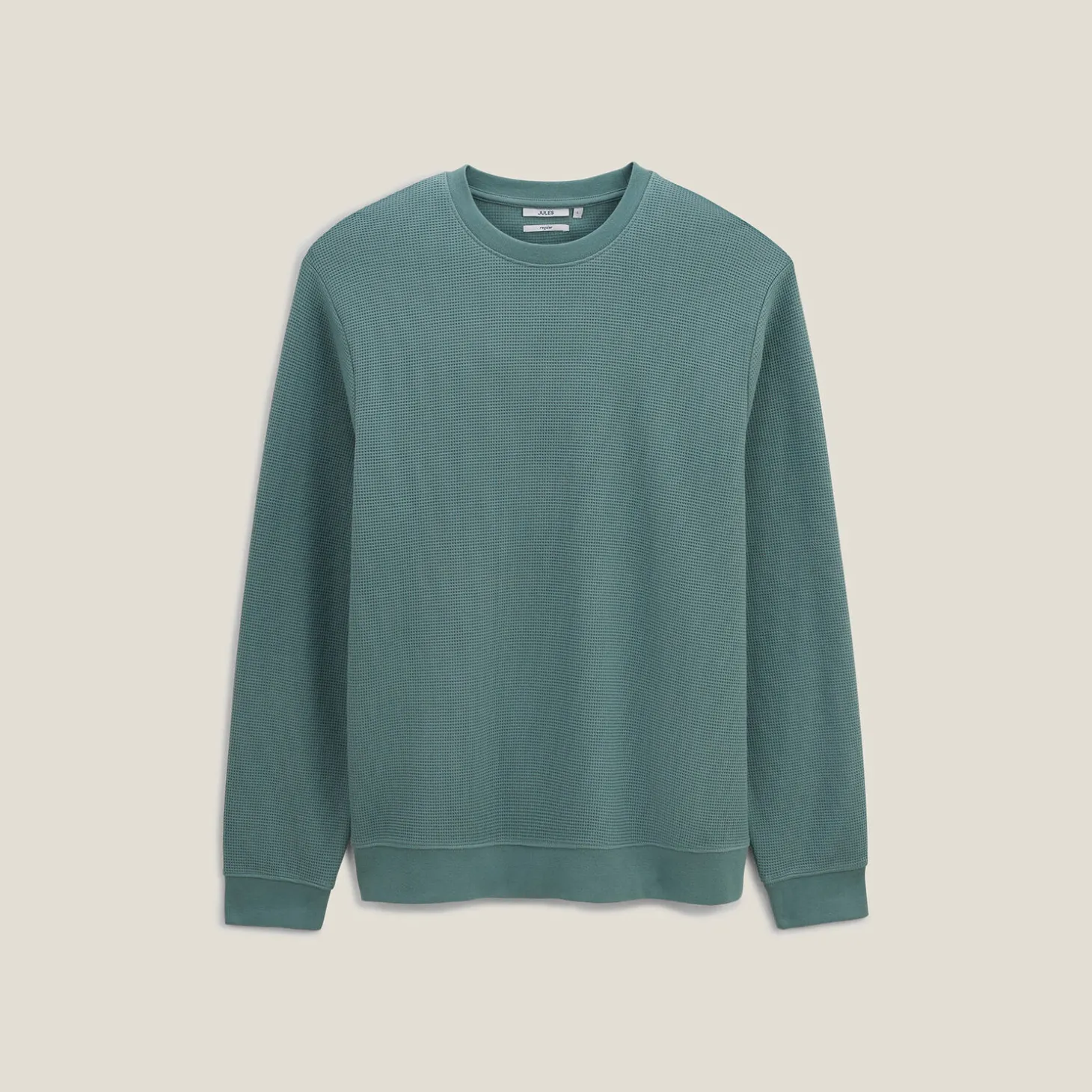 Outlet Sweater met ronde hals in wafelstof Sweater