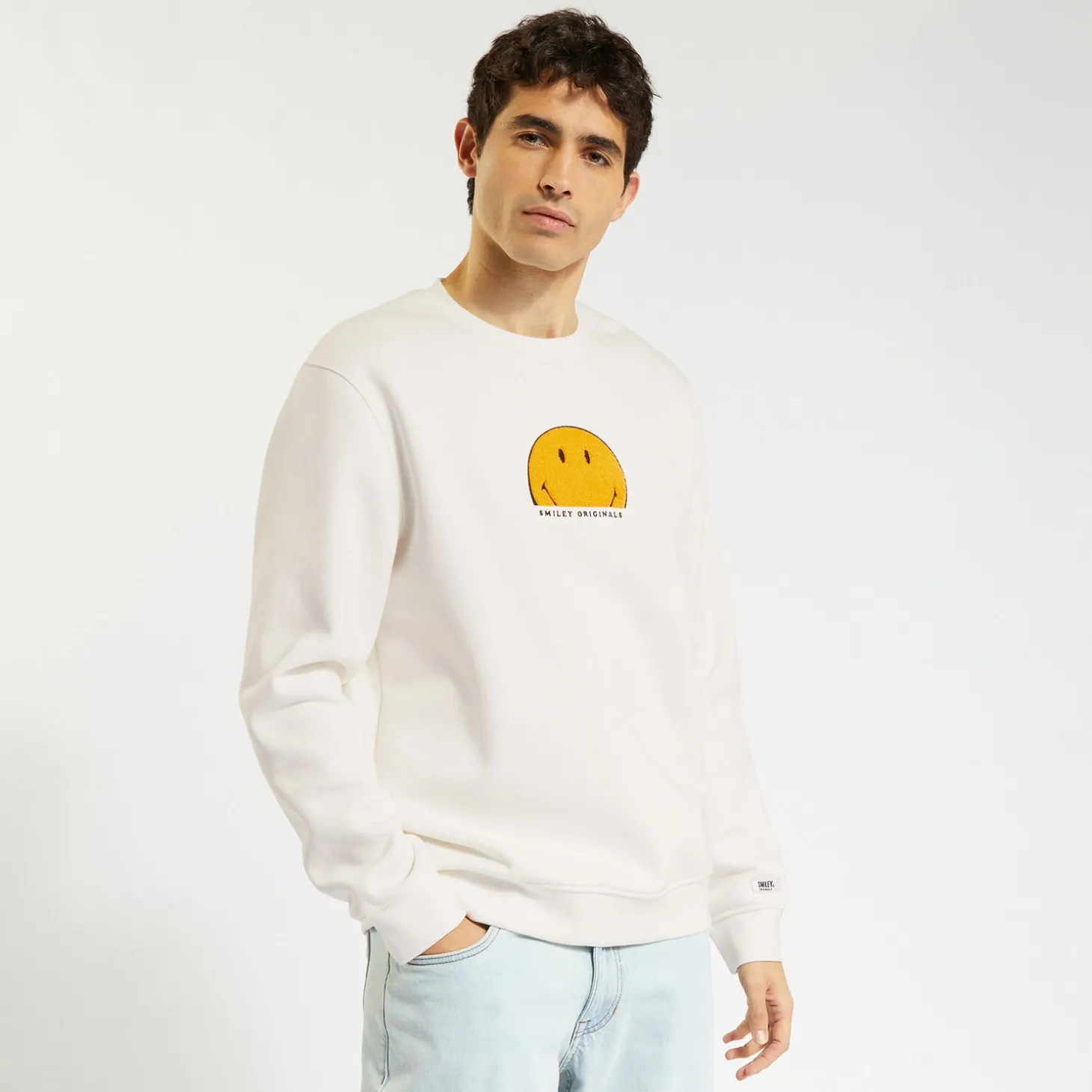 Outlet Sweater met ronde hals, licentie Smiley Sweater