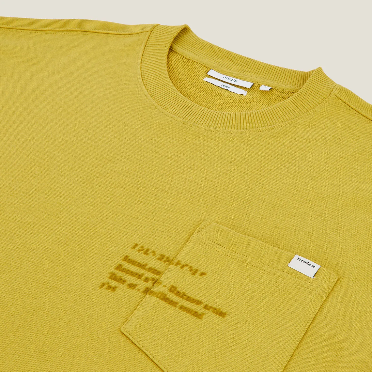 Outlet Sweater ronde hals, zak en afbeelding Sweater