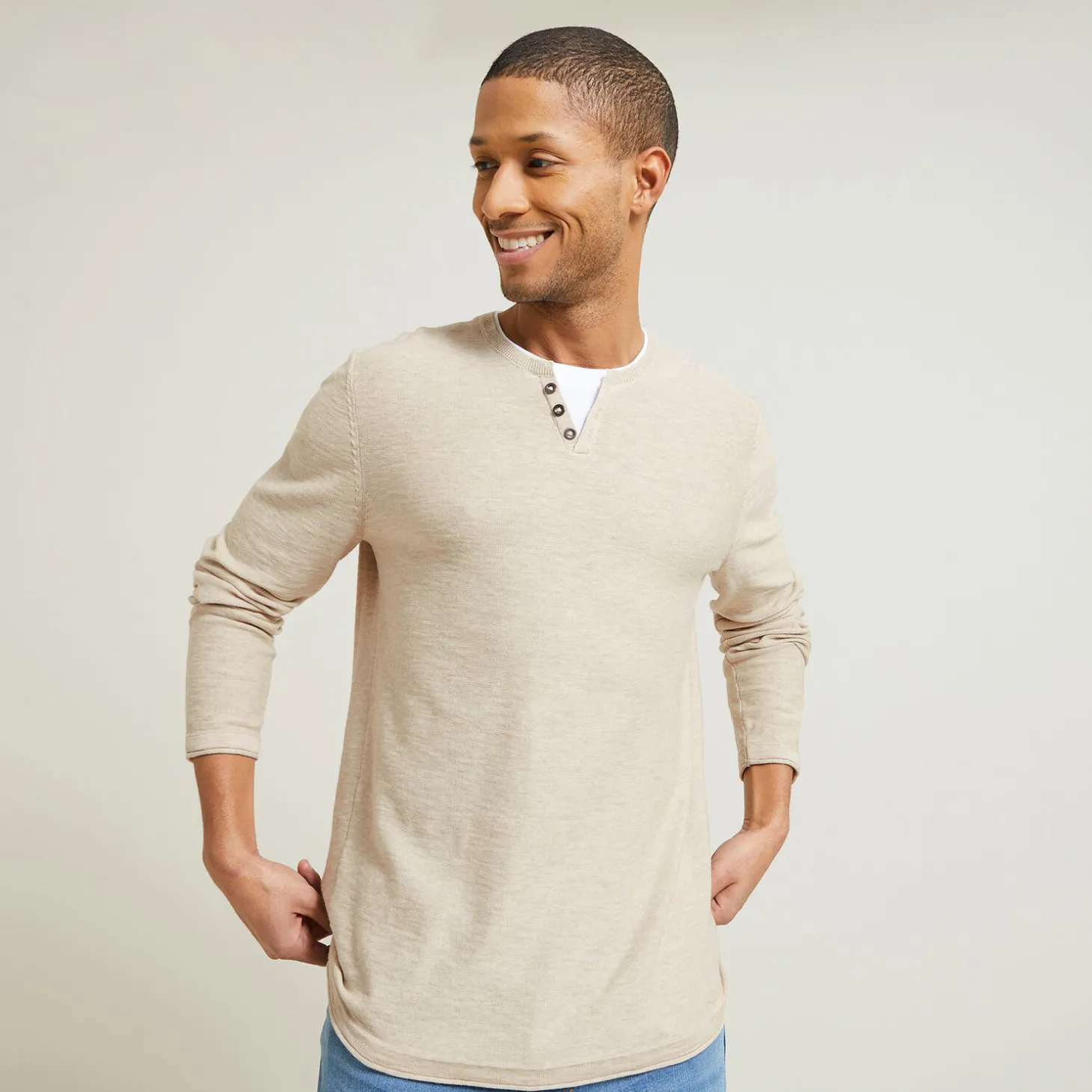 Clearance Trui met dubbele halslijn Trui