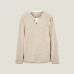 Clearance Trui met dubbele halslijn Trui