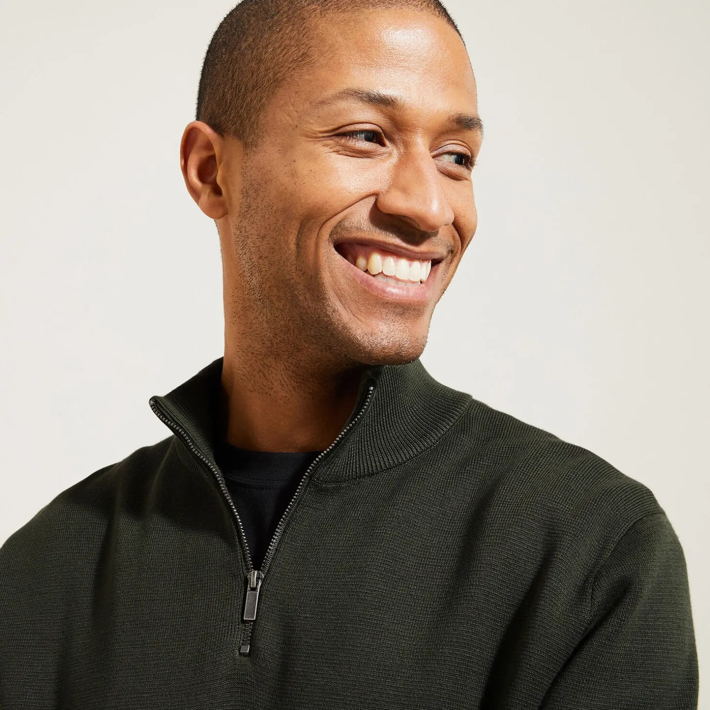 New Trui met opstaande kraag en halve rits Trui