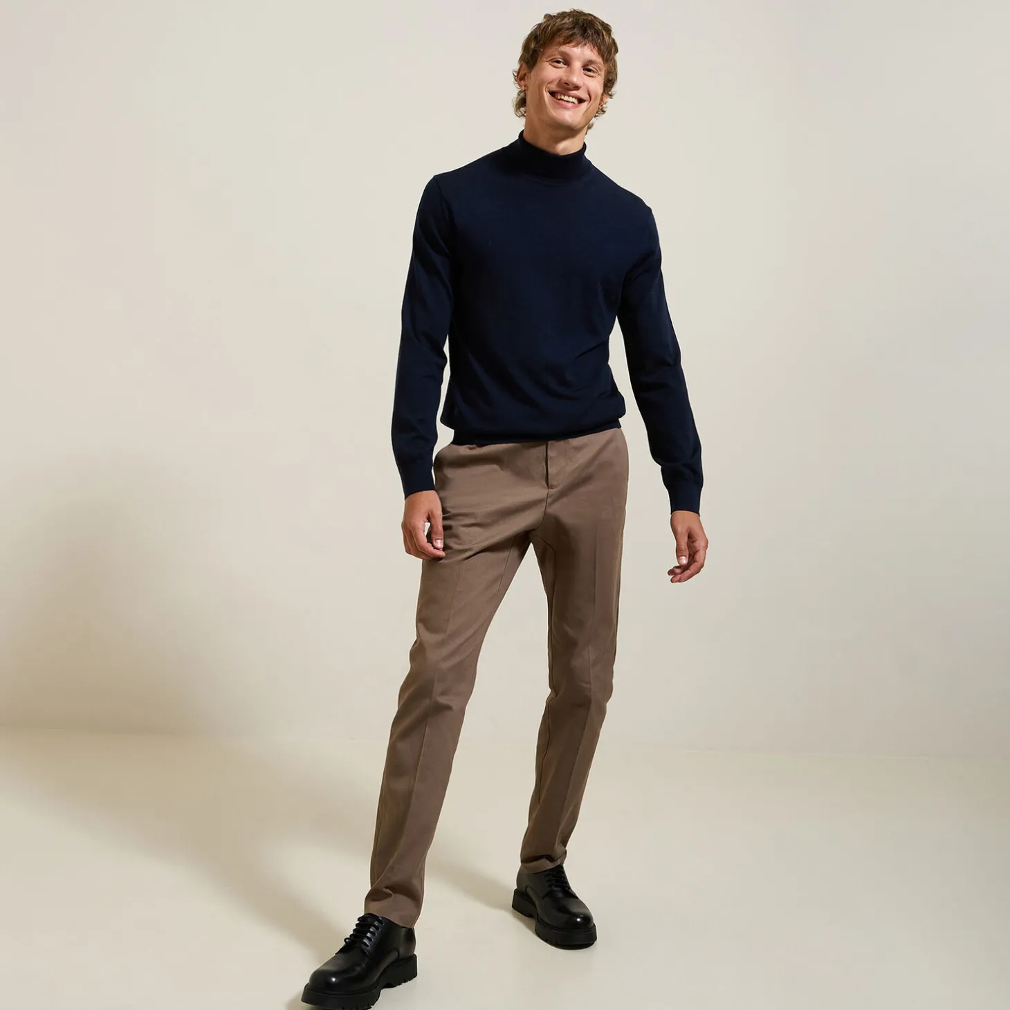 Outlet Trui met rolkraag in merinoswol Trui