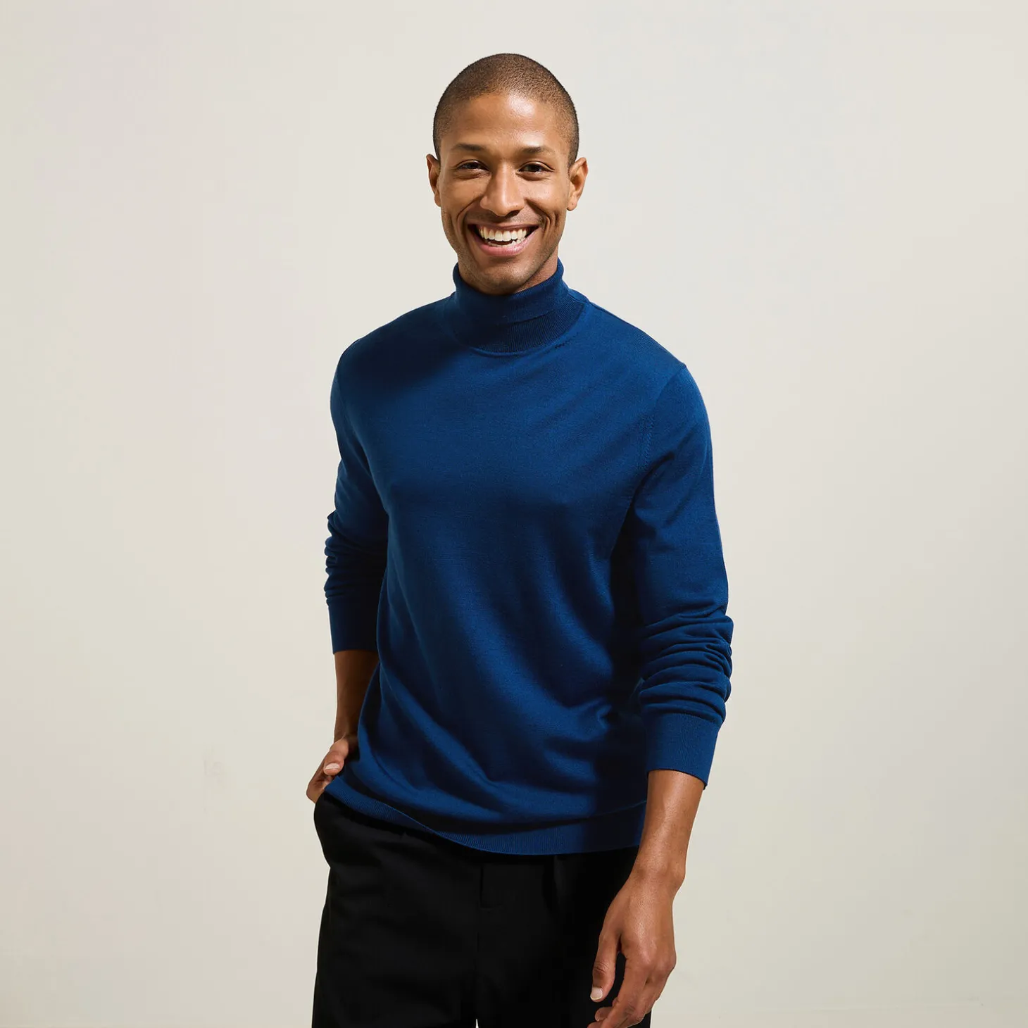 Online Trui met rolkraag in merinoswol Trui