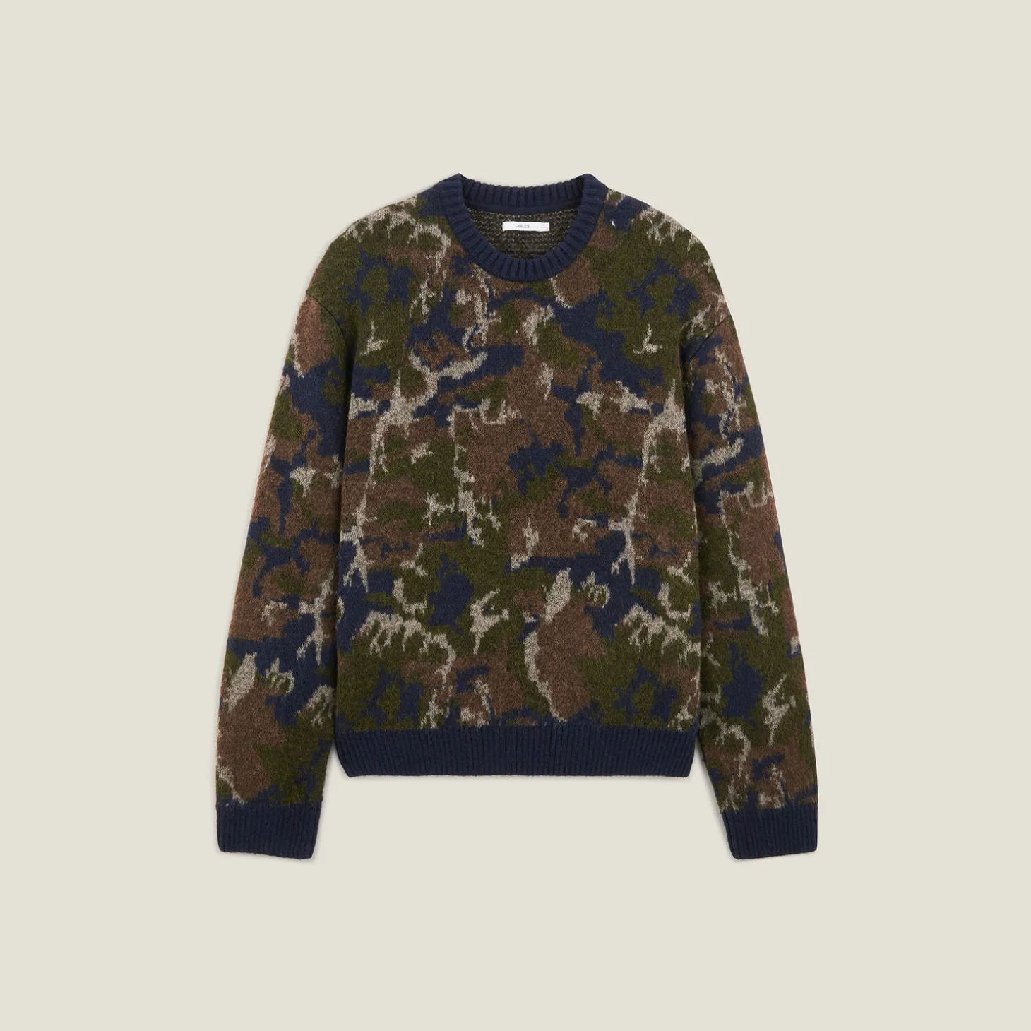 Fashion Trui met ronde hals en camouflagejacquard Trui