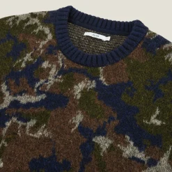 Fashion Trui met ronde hals en camouflagejacquard Trui