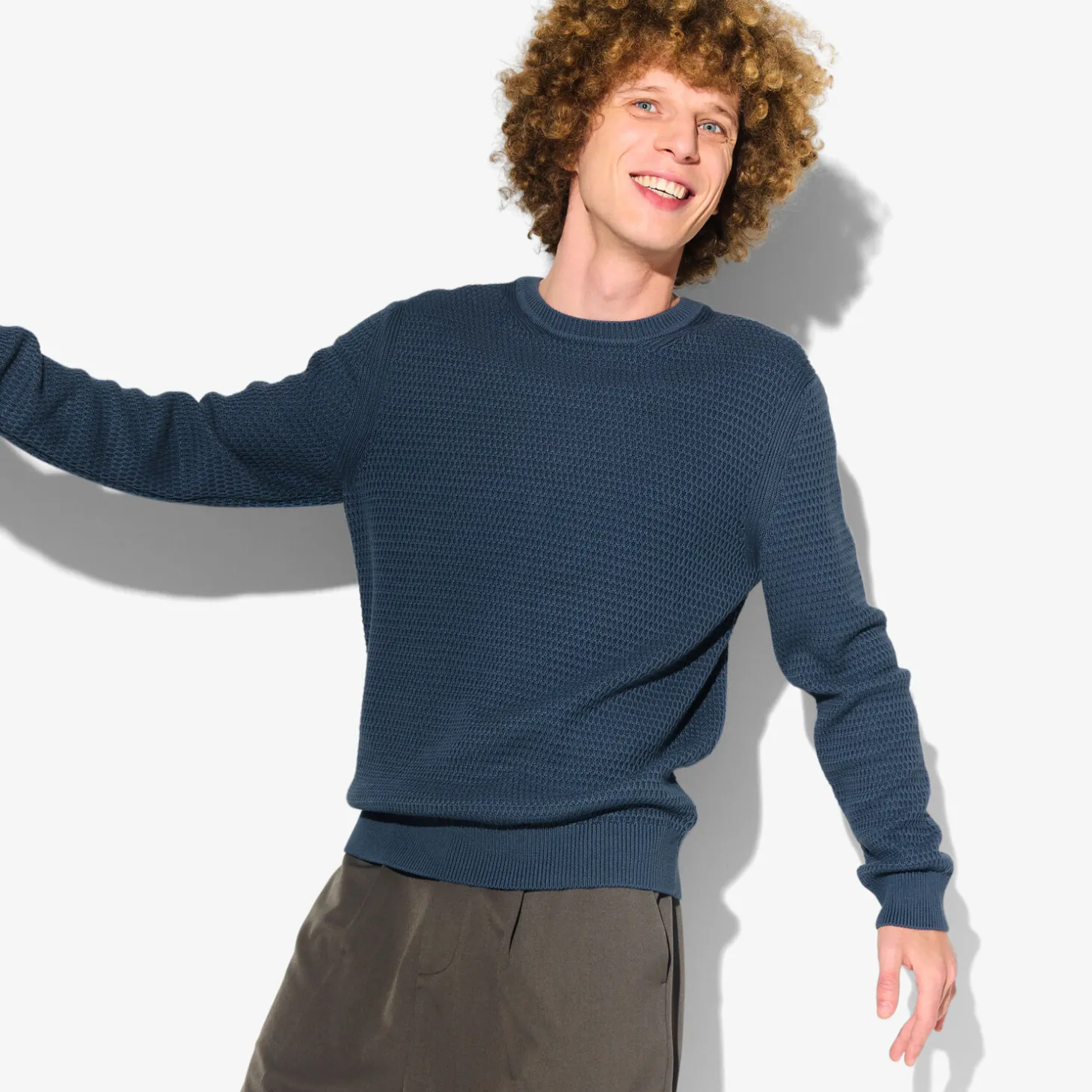 Clearance Trui met ronde hals en reliëfsteken Trui