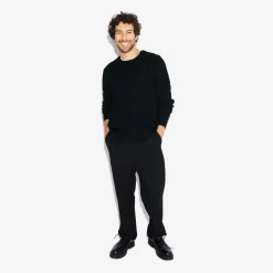 Outlet Trui met ronde hals en reliëfsteken Trui