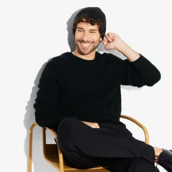 Outlet Trui met ronde hals en reliëfsteken Trui