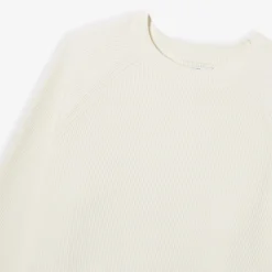 Outlet Trui met ronde hals in ribstof Trui