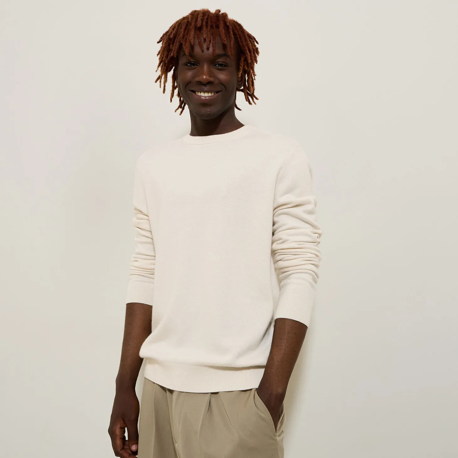 New Trui met ronde hals van merinos/kasjmiermix Trui