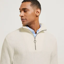 Store Trui met truckerskraag in ribsteek Trui