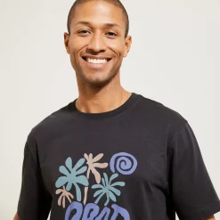 Hot T-shirt aangebrachte good vibes-print T-shirt