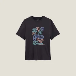 Hot T-shirt aangebrachte good vibes-print T-shirt