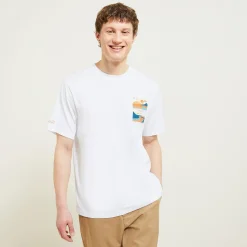 Outlet T-shirt aangebrachte landschap-print T-shirt