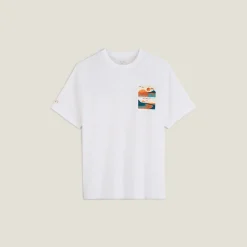 Outlet T-shirt aangebrachte landschap-print T-shirt