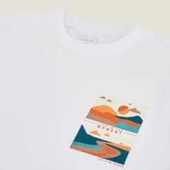 Outlet T-shirt aangebrachte landschap-print T-shirt